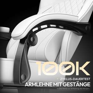 Échantillon gratuit bon marché Anji personnalisé Chaise de jeu de course ergonomique en PU blanc avec soutien lombaire Haut-parleurs de massage - Product Image 4