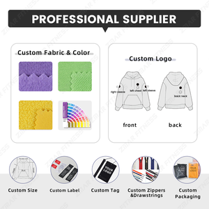 Felpe Estive Casual da <span class=keywords><strong>Donna</strong></span> Personalizzate con Stampa, Mezza Zip, Crop Top, Spalle Scivolate, Produzione OEM - Product Image 5