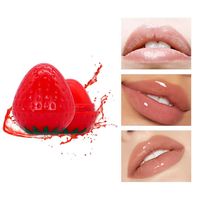Baume à Lèvres Magique Hydratant Effet Brillant Forme Fraise pour Soin des Lèvres, Gloss Scintillant Hydratant pour Femme