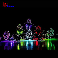 Costume de danse Tron lumineux pour adultes, contrôle sans fil LED 433 pour Superman, ensembles lumineux pour hommes, salle de bal, 1 pièce, tenue d'équipe noire