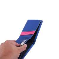 Portefeuille pliable multifonction pour homme de luxe, 9 emplacements pour cartes, porte-cartes de crédit et de carte d'identité, sans fermeture, motif uni