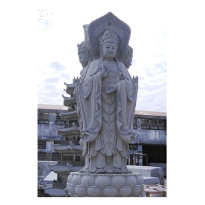 Estatuas de Buda de Gran Tamaño de Granito Gris para Jardín en Venta, Estatua de <span class=keywords><strong>Kwan</strong></span> Yin - Product Image 1