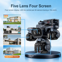 Caméra solaire LS Vision AOV 4K 4G 10MP avec carte SIM, 5 objectifs, 3 PTZ, caméra CCTV solaire, caméra de sécurité sans fil extérieure
