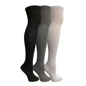 솔리드 스타킹 짠 니트 부팅 양말 여분의 긴 겨울 무릎 다리 따뜻하게 여성 허벅지 높은 양말
