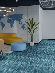 25*100 Ubin Karpet Persegi Panjang Biru Danau yang Elegan Dirancang untuk Interior Komersial yang Mewah, Ruang Bersantai Bisnis, dan Ruang Rapat - Product Image 2