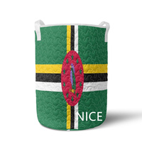 Sac de rangement à cordon personnalisé avec drapeau national de la Dominique, matelassé, multi-tailles, en polyester, pour la maison