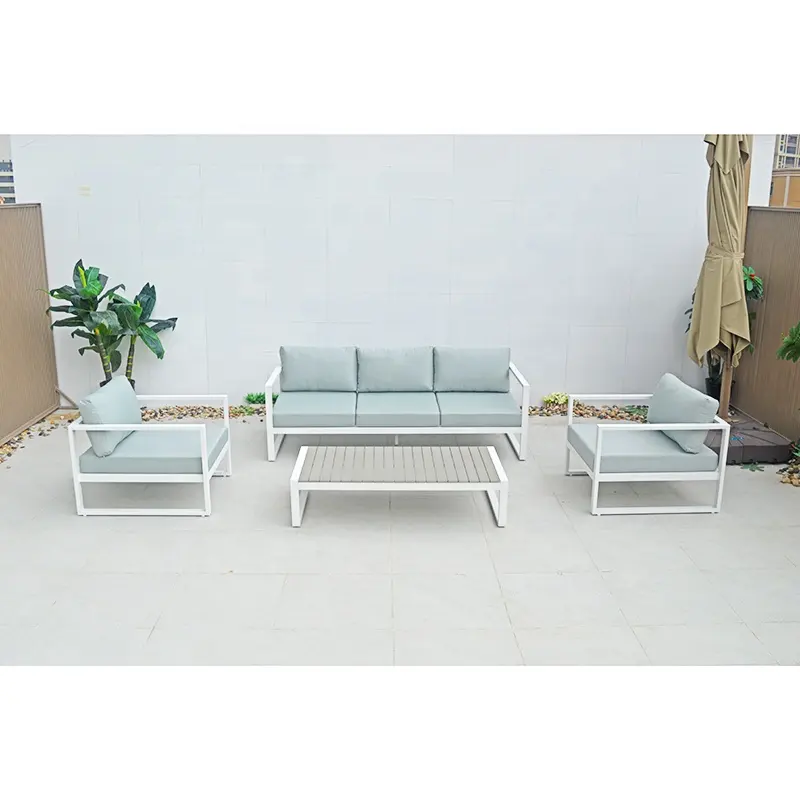 Açık bahçe Nordic tasarlanmış köşe üst satmak veranda seti dış mekan mobilyası moda bahçe kanepeler yeni varış modern veranda seti