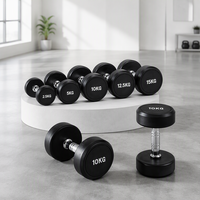 Haltères commerciaux en LBS pour musculation, ensemble de poids, accessoires et équipement de gym à domicile, haltères ronds en caoutchouc à poids libre