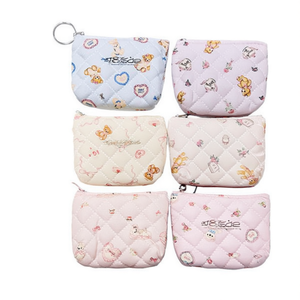 Portamonete a forma di orsetto carino 10x8,5 cm, portafoglio trapuntato con cerniera per donne e ragazze, mini portatile con motivo a cartoni animati - Product Image 2