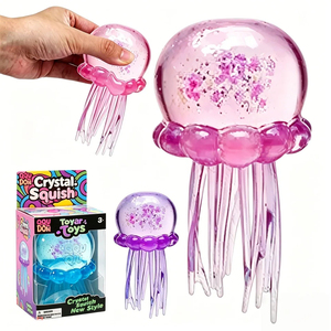 Jouet Squishy Méduse Scintillante Jumon, Pieuvre à Presser Anti-Stress, Jouet Sensoriel pour Enfants et Adultes, Soulagement de l'Anxiété - Product Image 2