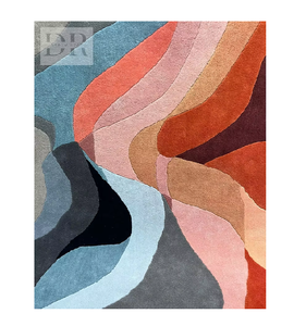 Alfombra de lana de Nueva Zelanda 100% hecha a mano moderna, alfombra con mechones a mano de alta calidad con persianas para el suelo del hogar y la puerta, regalo perfecto - Product Image 1