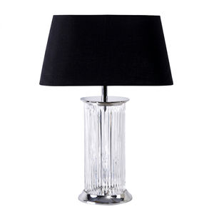 Lampe de table blanche avec abat-jour conique gris et accents dorés, décoration d'intérieur - Product Image 2