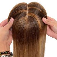 Haute qualité femmes droite vierge cheveux Topper Styles Clip-In cheveux Toppers avec dentelle avant nouveau Mono Topper perte de cheveux toupet