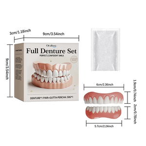Nuovo Set di Denti Finti Durevoli per <span class=keywords><strong>Sorriso</strong></span> Perfetto, 2 Paia per Arcata Superiore e Inferiore, Copertura Completa per Denti, Set Portatile per Sbiancamento Dentale - Product Image 5