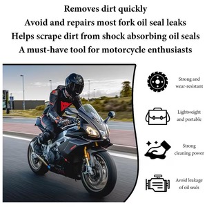 Outil de nettoyage de joints de fourche de moto - Construction robuste en acier inoxydable compatible avec les fourches d'amortisseurs de 45-55 mm - Product Image 5