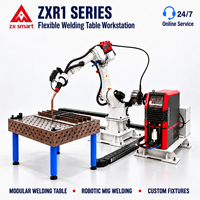 Robot Las Busur Jangkauan Panjang ZXR1 dengan Meja Fixture Modular untuk Fabrikasi Rangka Logam Besar