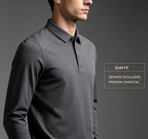 Men's Slim Fit Solid Color <strong>Long</strong> <strong>Sleeve</strong> Shirts Breathable Knitted Spandex/Polyester Collared <strong>Tops</strong> Casual Business <strong>Golf</strong> - Product Image 1