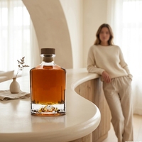 Bouteille en verre moderne de 500 ml et 700 ml, vente en gros OEM, best-seller, avec bouchon en liège, pour spiritueux de luxe (type Vodka)