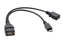 Kabel Data Pengisian Daya USB-A Female ke 2 Port Micro USB Male Female OTG Kecepatan Tinggi untuk Kamera, Harga Pabrik