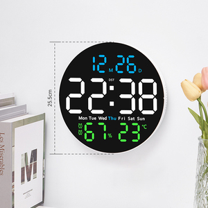 <span class=keywords><strong>Reloj</strong></span> Despertador Decorativo con Luz <span class=keywords><strong>de</strong></span> Iglesia, Calendario, Pantalla Electrónica RGB <span class=keywords><strong>de</strong></span> Gran Tamaño, <span class=keywords><strong>Reloj</strong></span> <span class=keywords><strong>de</strong></span> Pared Digital LED Redondo con Temperatura - Product Image 2
