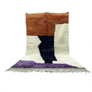 Tapis faits main en laine de Nouvelle-Zélande, design géométrique moderne, style berbère marocain, pour salon, prix abordable, fabriqués en Inde - Product Image 1
