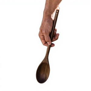 Reusable Wooden Spoons Set of 2 Natural Wood Cooking Utensils for <b>Kitchen</b> Stirring Mixing Serving - Product Image 6