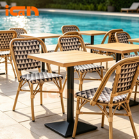 Chaise d'extérieur en tissu imperméable pour café, jardin, balcon, avec motif, en aluminium et maille Teslin, pour restaurant et café