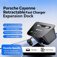 Station d'extension 5-en-1 pour console centrale, multi-ports, charge rapide PD, moulage 1:1 du véhicule d'origine, installation facile, compatible Cayenne 24-26