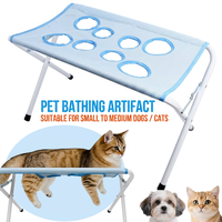 Tavolo da Toelettatura per Animali Domestici Regolabile in Altezza, Stazione per il Bagno degli Animali, Tavolo Antiscivolo per il Lavaggio di Cani e Gatti, per Uso Domestico e Professionale