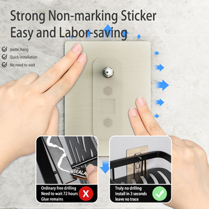 Bagno spazio alluminio nero portaoggetti bagno <span class=keywords><strong>doccia</strong></span> cucina parete wc <span class=keywords><strong>Shampoo</strong></span> senza trapano <span class=keywords><strong>mensola</strong></span> quadrata in alluminio - Product Image 5