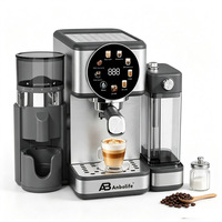 Cafetera Espresso Compacta y Silenciosa Anbolife de 20 Bares con Molinillo Integrado, Filtro Doble de Acero Inoxidable, Protección Contra Sobrecalentamiento y Sobrepresión