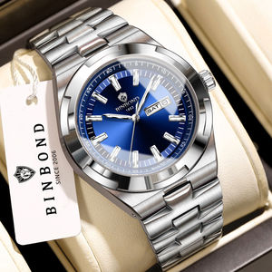 Binbond B9420 9420 Fashion <b>Men</b> Quartz <b>Watch</b> Stainless Steel Elegant Casual Wristwatch Waterproof Luminous Date Business <b>Watch</b> - Product Image 2