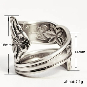 Bague ouverte vintage en forme de feuille d'érable pour femme, style vieilli texturé, accessoire de bijouterie simple pour tenue quotidienne - Product Image 2