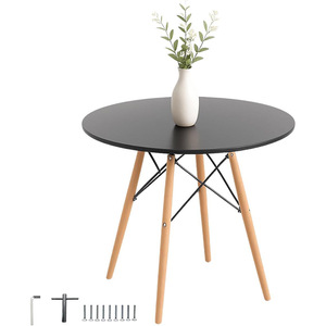 <span class=keywords><strong>Table</strong></span> à manger ronde blanche moderne avec piétement, petite <span class=keywords><strong>table</strong></span> ronde de loisirs pour le thé, le café ou la cuisine - Product Image 1