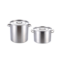 Kantin Hotel Bentuk Lurus Tinggi, Panci Sup Nasi Dipertebal Ukuran Besar 18/10 Stainless Steel GC-TT131