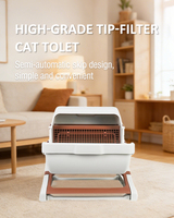 Toilette pour animaux de compagnie, bac à litière pour chat, type filtre à bascule, en plastique PP, facile à nettoyer