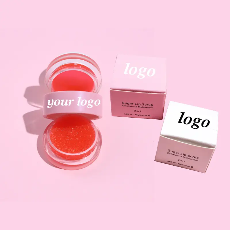 wholesale private label sugar vegan organic lightening lip exfoliating scrub custom logo accept moisturizing lip balm