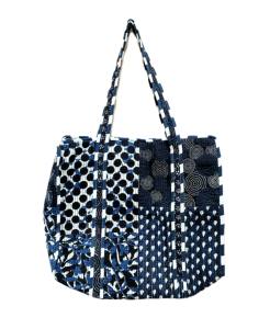 Bolso Tote de Algodón Acolchado Artesanal |   Diseño de patchwork con cremallera de gran capacidad |   Bolso de Hombro Ligero e Informal para Compras - Product Image 4