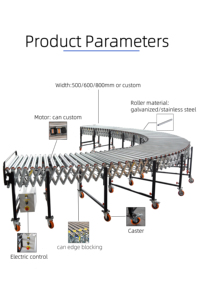 NaiLi elektriksiz taşıma sistemi teleskopik makaralı konveyör yerçekimiyle taşımalı makaralı konveyör makaralı konveyör fabrika kullanımı için - Product Image 3