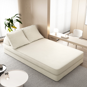 Multifunctional Reclining <b>Convertible</b> Sofa <b>Bed</b> 2 Removable Backrests Eco-Friendly Upholstered Deep Seat for Living Hotel Bedroom - Product Image 2