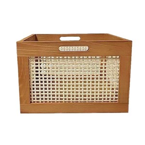 Boîtes de rangement en rotin et bois massif sur mesure, paniers de rangement carrés, pour la maison, la chambre, les jouets, les collations et les articles divers. - Product Image 3
