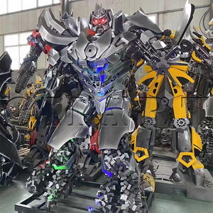 Statue de personnage de film héros de parc à thème, sculpture Transformers entièrement métallique, <span class=keywords><strong>robot</strong></span> BlebeeBum avec lumière LED - Product Image 4