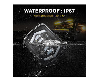 Phares LED automobiles 5x7 7x6 7 pouces, feux de croisement/route, Halo Angel Eye DRL, 55W 3000LM 6000K, ajustement universel pour SUV tout-terrain 12V - Product Image 4