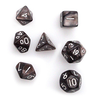 Vente en gros de dés miniatures personnalisés en acrylique avec logo numérique imprimé D4 D6 D20 pour le jeu Dungeons and Dragons, dés noirs de 10 mm et 8 mm