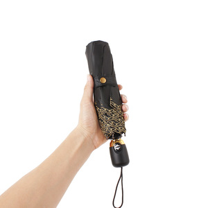 Parapluie pliant automatique Spot RECHAR brodé d'une étoile à cinq branches, protection UV, diamètre 98 cm, conception à trois plis - Product Image 1