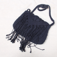 Sacs à main en corde de coton Simple fait à la main pour femmes, sacs de plage en macramé crochet à glands vintage, pochettes et sacs à main pour dames