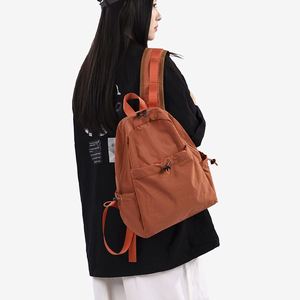 Foreign Trade Women's Casual Simple All-match Japanese Style Solid Color Pleated <b>Canvas</b> External <b>Frame</b> Large Capacity Travel - Product Image 4