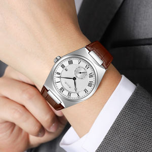 Retro-style genuine leather strap wristwatch with large dial exquisite <b>men</b> quartz <b>watch</b> Christmas gift business customizable - Product Image 1