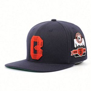 Gorra de Béisbol Snapback Personalizada OEM para Hombre, de Alta Calidad, 6 Paneles, Ajustable, Estructurada, Acrílica, con Logotipo Bordado en 3D, Color Azul Oscuro, Estilo Hip Hop - Product Image 1