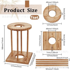 Outil de tissage de bracelet en bois, 127 mm, rond, pour la fabrication de bijoux DIY sur bureau - Product Image 1